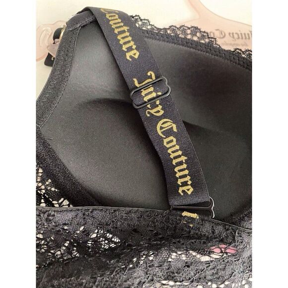 Juicy Couture Sexy Push Up Bra Size 34B Black Lace JC2210C Padded NEW - Picture 9 of 9